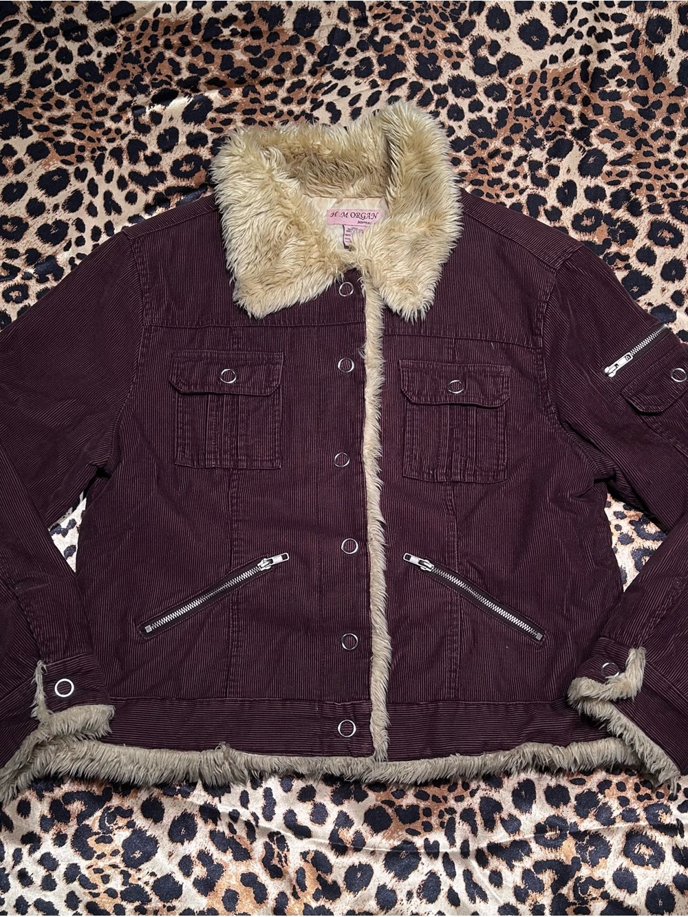 ❌Sold❌Vintage Y2K H. Morgan International Brown Corduroy Jacket with Faux Fur